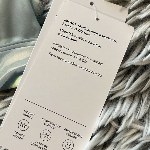 Athleta Ultimate Printed Sports Bra D-DD Marble Multi Womens XS NWT - Picture 6 of 8